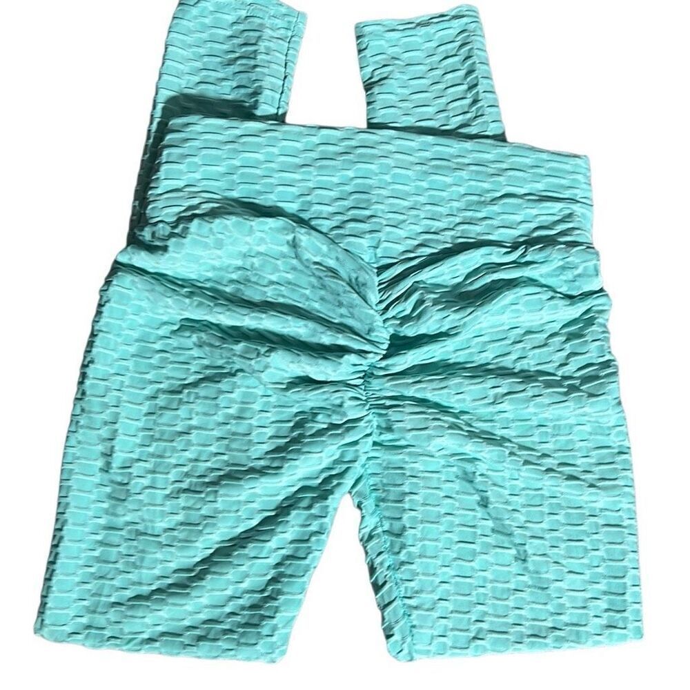 2-Pack Honeycomb Scrunch Butt Leggings | Size M | Teal & Navy
